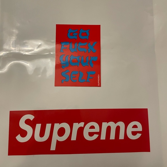 Supreme red F yourself sticker
